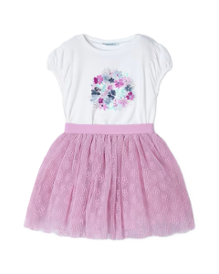 Mayoral Girl&#039;s White T-Shirt and Tulle Skirt Set