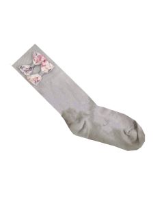 Daga Girls Grey Socks With Floral Bow Socks