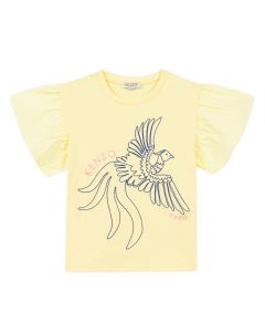 Kenzo Kids Girls Yellow Cotton T-Shirt