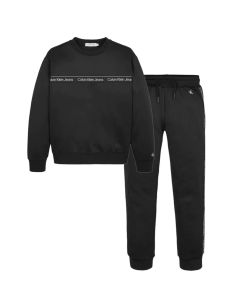 Calvin Klein Boys Black Sweatshirt And Joggers Taped Set
