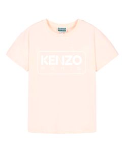 KENZO KIDS Girls SS24  Pink Cotton White Logo T-Shirt
