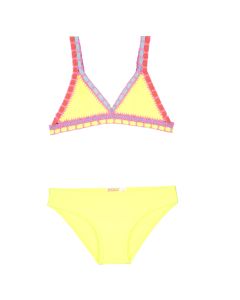 Billieblush Girls Bright Neon Yellow Crochet Bikini
