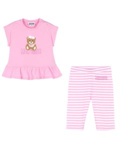 Girls Pink Sailor Teddy Bear Leggings Set