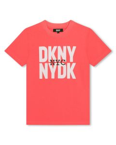DKNY Neon SS24 Orange Cotton Jersey T-Shirt