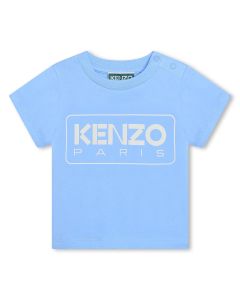 KENZO KIDS Baby Boys Pale Blue Cotton Kenzo Paris T-Shirt