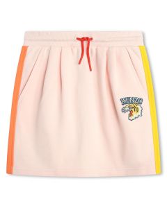 KENZO KIDS Girls Pink Varsity Tiger Cotton Skirt