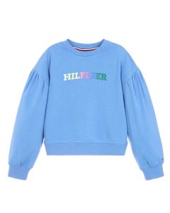 Tommy Hilfiger SS24 Girls Blue Cotton Sweatshirt