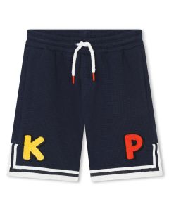 KENZO KIDS Boys Navy &#039;K&#039; &amp; &#039;P&#039; Logo Shorts