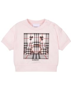 Burberry Baby Girls Pink Box Bear Cotton T-Shirt