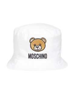 Moschino Baby White 2024 Cotton Teddy Bear Bucket Hat