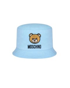 Moschino Baby Crystal Blue 2024 Cotton Teddy Bear Bucket Hat