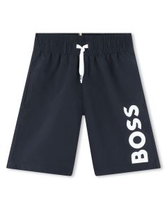 BOSS Older Boys NS24 Black Logo Swim Shorts