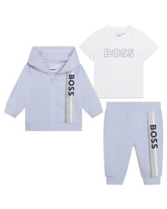 BOSS Baby Boys NS 2024 Pale Blue Cotton Tracksuit Set
