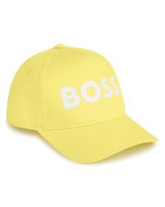 BOSS Older NS 2024 Boys Straw Yellow Cotton White Logo Cap