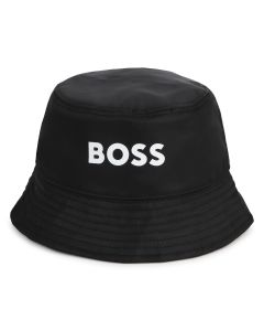 BOSS Boys NS 2024 Black Reversible Cotton Bucket Hat