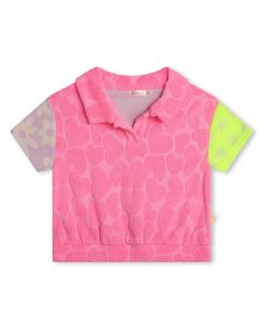 Billieblush Girls Pink Towelling Polo Shirt