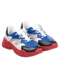 Emporio Armani Red & Blue Leather Trainers