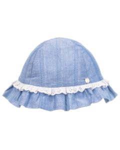 Lili Gaufrette Girls Blue Cotton Sun Hat