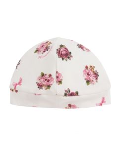 Monnalisa Baby Girls Ivory Floral Cotton Hat
