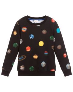 Paul Smith Junior Boys Black Cotton Planet Sweatshirt