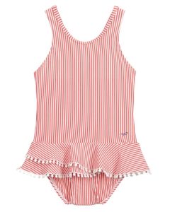 Lili Gaufrette Red & White Stripe Swimsuit