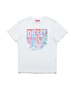 Diesel White Fluid Effect Logo T-Shirt