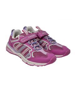 Geox Girls Fuchsia And Lilac Trainers With Velcro Strap