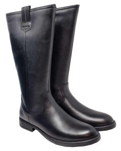 Geox Girls "Sofia" Calf Length Black Boots With Side Zip