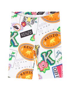 KENZO KIDS Girls Cotton Bold Icon Logo Cycle Shorts