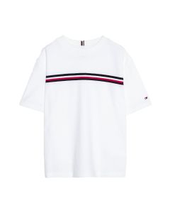 Tommy Hilfiger Boys White T-Shirt with Tommy Stripe
