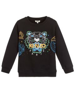 KENZO KIDS Black Cotton Iconic Tiger Sweatshirt