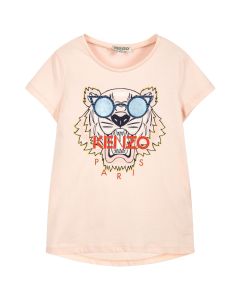 Kenzo Kids Girls Pink TIGER Sunglasses T-Shirt