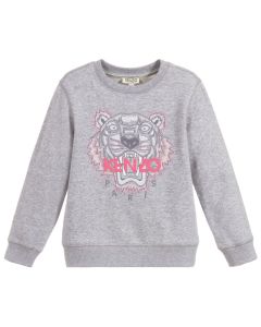 KENZO KIDS Grey Cotton Tiger Sweatshirt