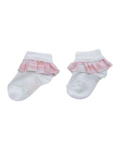 A'Dee Little A Summer Bloom 'Gracelyn' Bright White Frilly Ankle Socks