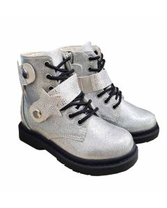 Lelli Kelly Silver Glitter Patent &#039;Stella&#039; Boots With Diamante Star Strap