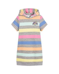 Little Marc Jacobs Girl's Grey Candy Striped Dress