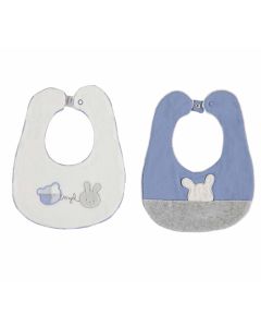 Mayoral Baby Blue And Grey Pair Of Bibs
