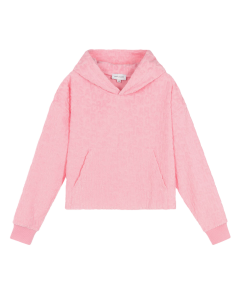 Marc Jacobs Girls Pink Cropped Towelling Hoodie SS24