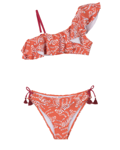Mayoral Girls Orange Ruffle Bikini
