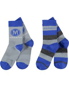 Mitch & Son Royal Blue & Grey 'Stafford' Socks (2 Pack)