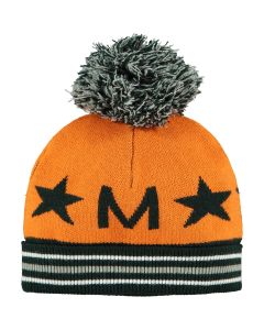 Mitch & Son Boys Orange & Khaki 'Moir'Knitted Hat