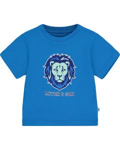 Mitch & Son King Of The Jungle 'Kenny' Bright Blue Lion Print T-Shirt