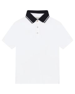 Lanvin White Cotton Polo Shirt With Coloured Embroidered Logo