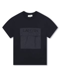 Lanvin Boys Black Organic Cotton Pocket T-Shirt