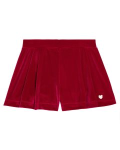Monnalisa Girls Red  Velvet Shorts