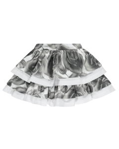 A Dee Winter Rose Dark Grey & White 'Tessy' Skirt