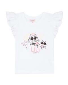 Lili Gaufrette Girls White Cotton Goodness T-Shirt