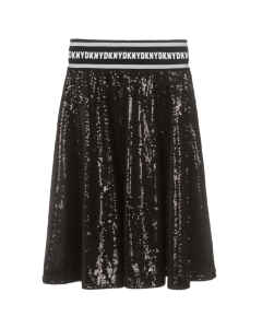DKNY Girls Black Sparkly Sequin Skirt