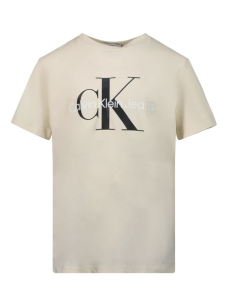 Calvin Klein Unisex Beige T-shirt With Large Logo