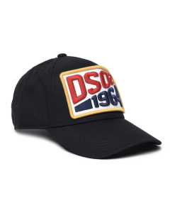 Dsquared2 Black Cap With Embroidered Colourful Logo